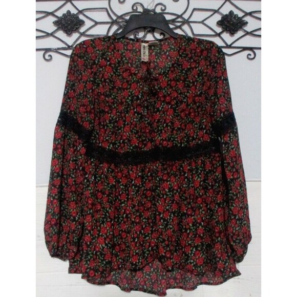 Mimi Chica Tops - Mimi Chica Womens Top Size S Long Sleeve Multicolored Floral V Neck